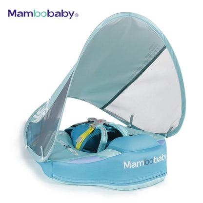 Mambobaby Float Dropshipping Non-Inflatable Baby Float with Canopy Waist Swimming Chest Floater with Tail Float Trainer