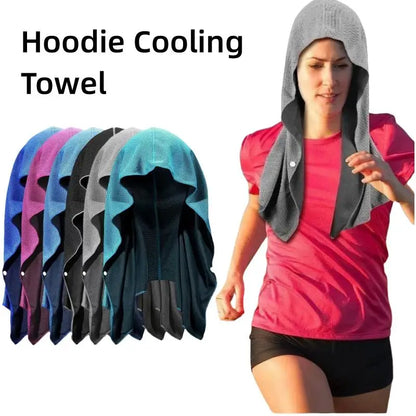 Quick Drying Sports Towel U-shaped Hoodie Cooling Towel Sun Protection Beach Towel for Camping Gym Swimming Running Yoga