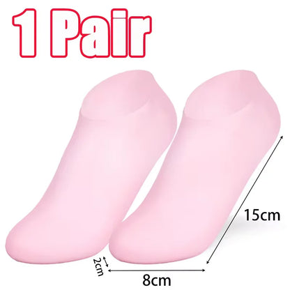 1-5Pairs Silicone Moisturizing Elastic Foot Socks DIY Spa Foot Masks Cracked Dead Skin Protector Reusable Pedicure Cares Tools