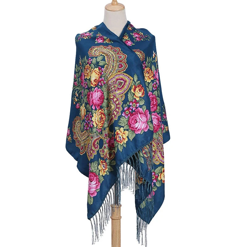 2023 Embroidery Shawls Female Designer Women Winter Scarf Pashmina Flower Bufandas Foulard Warm Hijab Wraps Travel Stoles