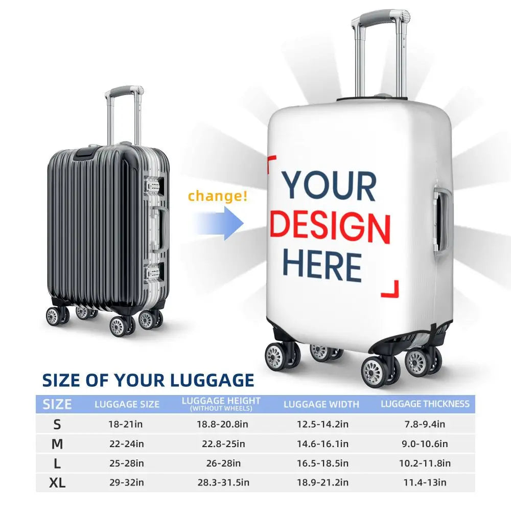 Custom Personalized Custom Photo Logo Luggage Cover Cute Customized DIY Print Suitcase Protector Covers Suit For 18-32 inch