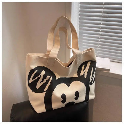 NEW Cartoon Canvas Bag Kawaii Cute Large Capacity Canvas Bag Female Students Schoolbag Tote Bag