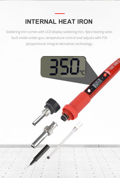 JCD Electric Soldering Iron Kit 80W LCD Digital Display Adjustable Temperature 220V/110V Solder Iron Welding Repair Tools 908S