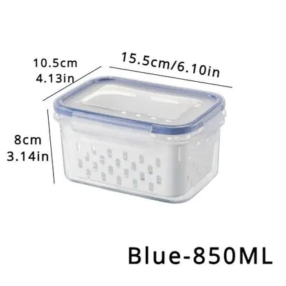 1/2/3pcs Refrigerator Storage Box Fridge Organizer Fresh Vegetable Fruit Drain Basket Storage Container Pantry Kitchen Organizer