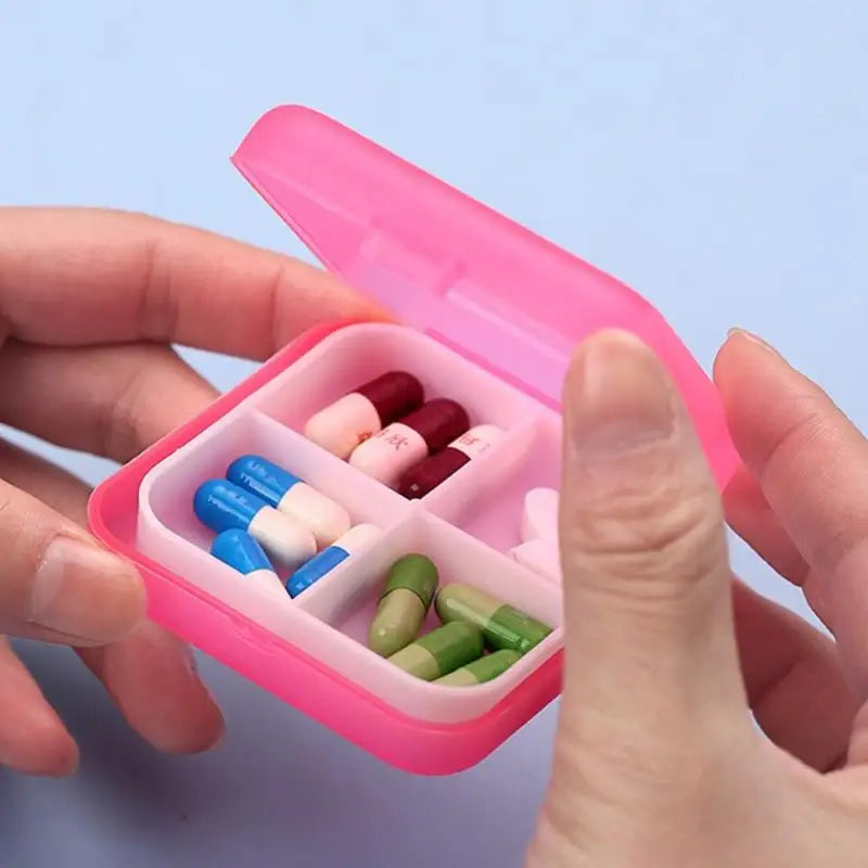 Mini Organizer Case 4 Grids Pill Box Tablet Pill Case Travel Drug Dispenser Storage Container Medicine Boxes Dispensing Medical