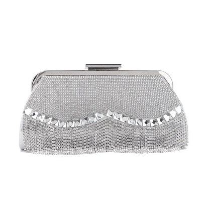 Women Banquet Handbags  New Diamond-Studded Tassel Evening Bags Femme Wedding Purse Dress Beaded Party Clutch