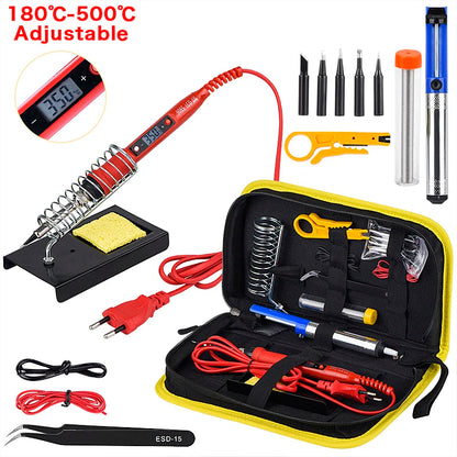 JCD Electric Soldering Iron Kit 80W LCD Digital Display Adjustable Temperature 220V/110V Solder Iron Welding Repair Tools 908S