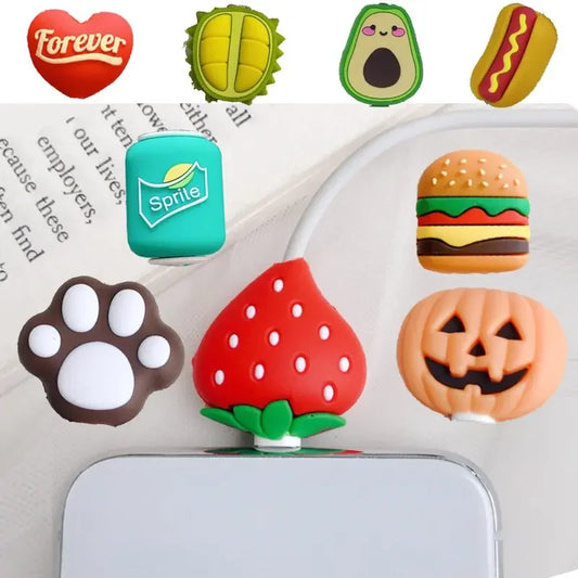 Cute Usb Charger Wire Organizer Silicone Cable Saver For Charging Cord Protector Data Line Cable Protection