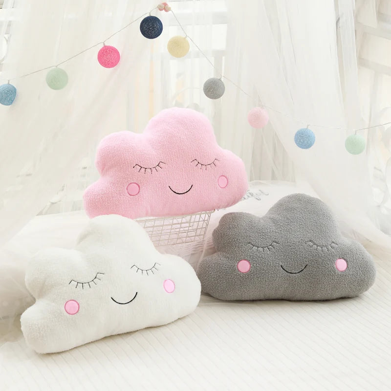 New Stuffed Cloud Moon Star Raindrop Plush Pillow Soft Cushion Toys For Children Baby Kids Girl Christmas Gift Room Car Decor