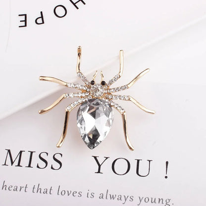 SKEDS New Arrival Big Spider Rhinestone Metal Brooches Pins For Women Men Fashion Insect Accessories Clothing Coat Jewelry Gift