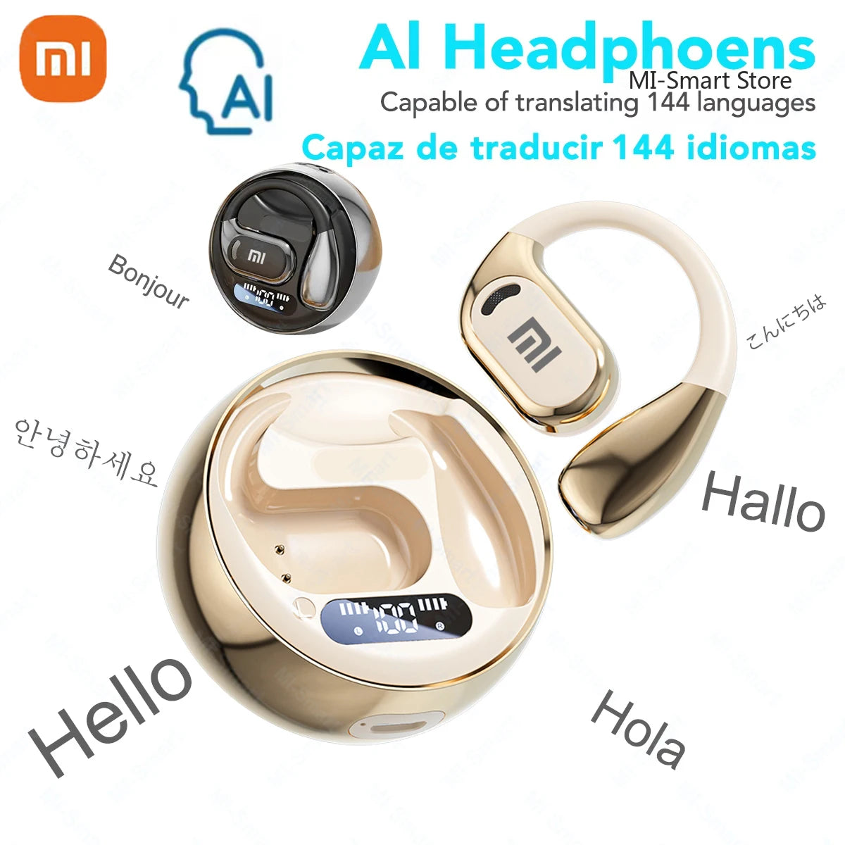 Xiaomi Wireless Bluetooth-Compatible Translation Earphones Language Translation Earbuds Long Battery Life for Travel Business