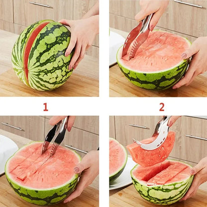 Stainless Steel Watermelon Cutter Artifact Knife Salad Fruit Slicer Cutter Tool Watermelon Kitchen Accessories Gadgets