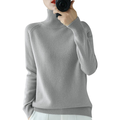 Women's Long Sleeved Knitted Sweater Standing Collar Autumn Winter Top Sweater Women Sweaters for Autumn Winter Women Clothing