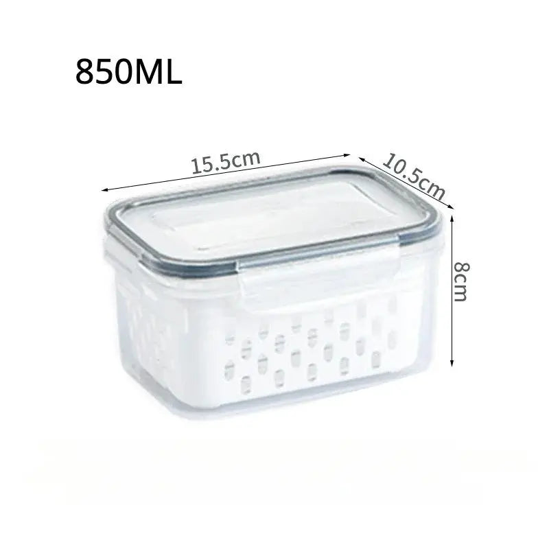 1/2/3pcs Refrigerator Storage Box Fridge Organizer Fresh Vegetable Fruit Drain Basket Storage Container Pantry Kitchen Organizer