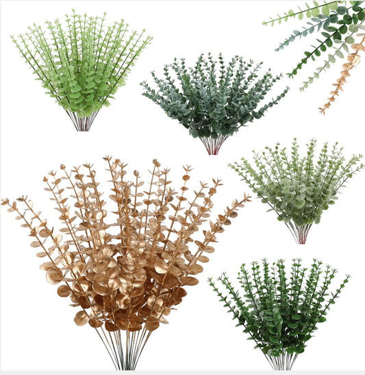 Artificial Flower Simulation Gold Eucalyptus Extra Large Dry Flower Plastic Flower Home Prop Green Plant Decoration