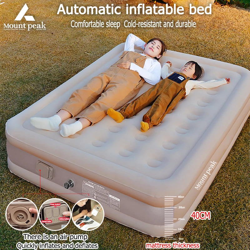 Interior Air Mattress Glamping Mats PVC Inflatable Sleeping Mattress Luxury 2 Person Camping Bed Mat Built-in Pump Thicken Mat