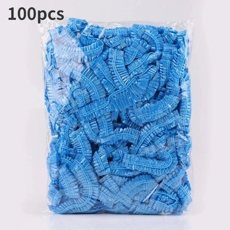 100/200pcs Disposable Shower Cap Covers Bathroom Accessories Transparent and Waterproof Disposable Hair Caps Bathroom Products