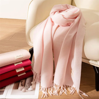 Cashmere Scarves for Women 2024 Winter Shawls Warm Wraps Lady Pashmina Solid Print Blanket Scarf Neck Headband Hijabs Stoles