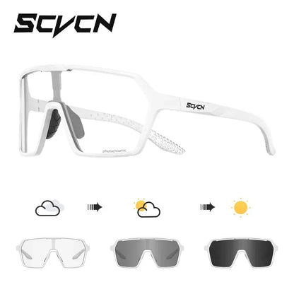 SCVCN Color Photochromic Cycling Glasses UV400 Sunglasses for Men Women Driving Glasses MTB Road Bike Sport Eyewear Running