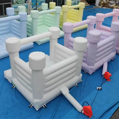 8x8ft Kids Bounce House Indoor Outdoor White Bouncy Castle Toddler Bounce House with Blower Children's Birthday Party Gifts