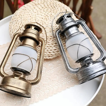 Retro Vintage Camping Hanging Lanterns Battery Led Flame Warm Light Nature Hike For Fishing Tent Camping Equipment