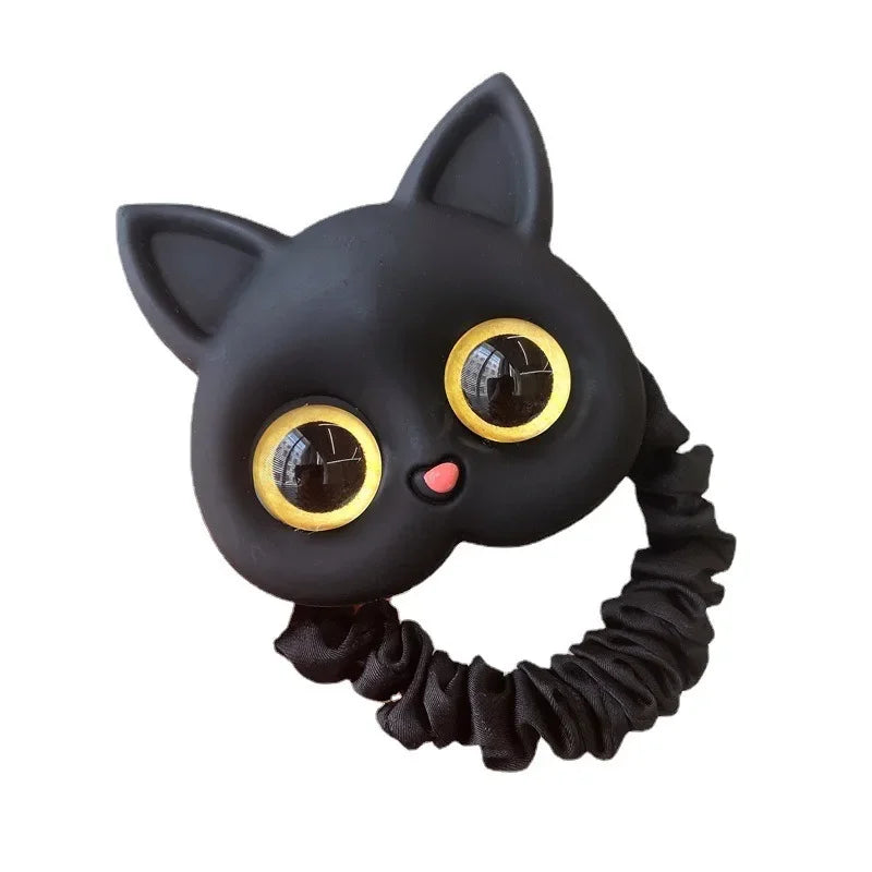 New Rabbit-Hair Ring Cute Fresh Rubber Band Cat Head Rope Rubber Band-Hair Ties Elastic Hair Bands Hair Accessories