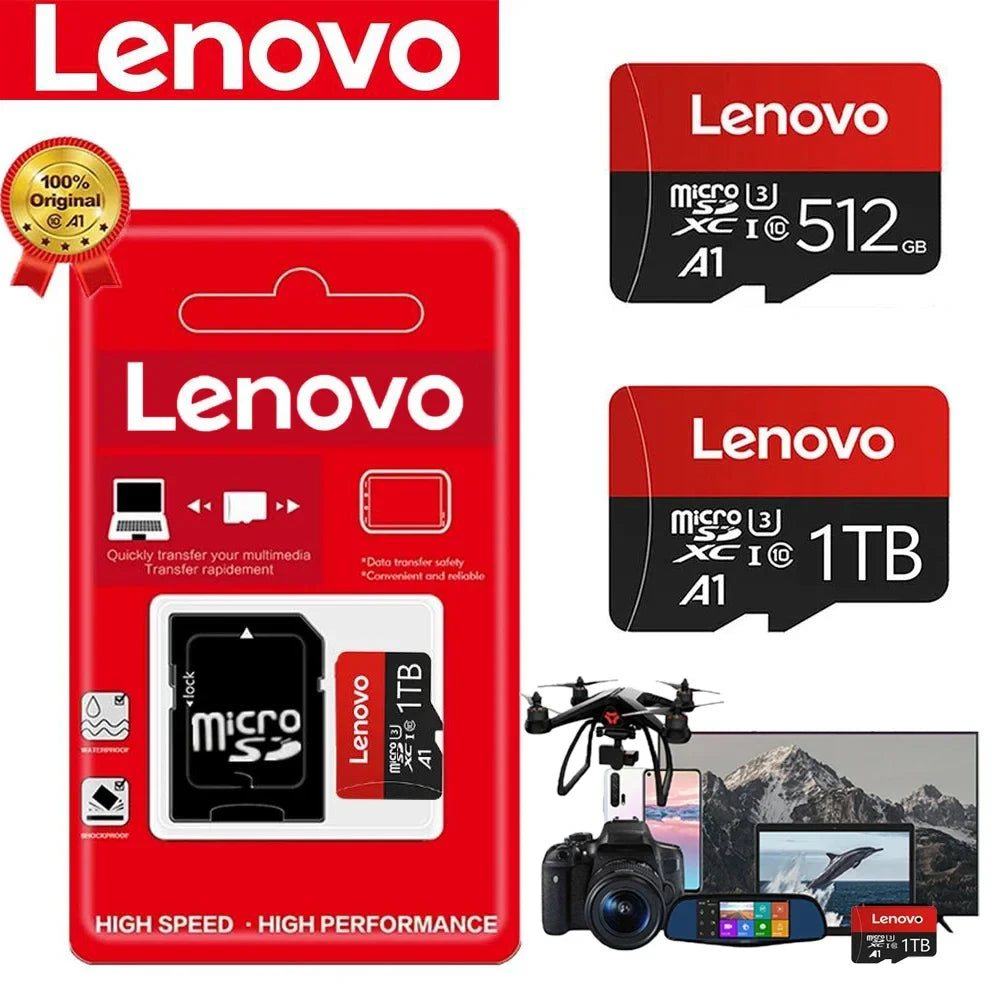 1TB Lenovo Micro SD Card Mini Memory Card Class 10 High Speed  A1128GB 256GB U3 4KCartao De Memoria Flash Memory TF Mecard C10