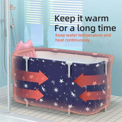 Portable Folding Bathtub for Adult Children Swimming Pool Large Plastic Bathtub Bath Bucket Insulation Bathing Bath Tub