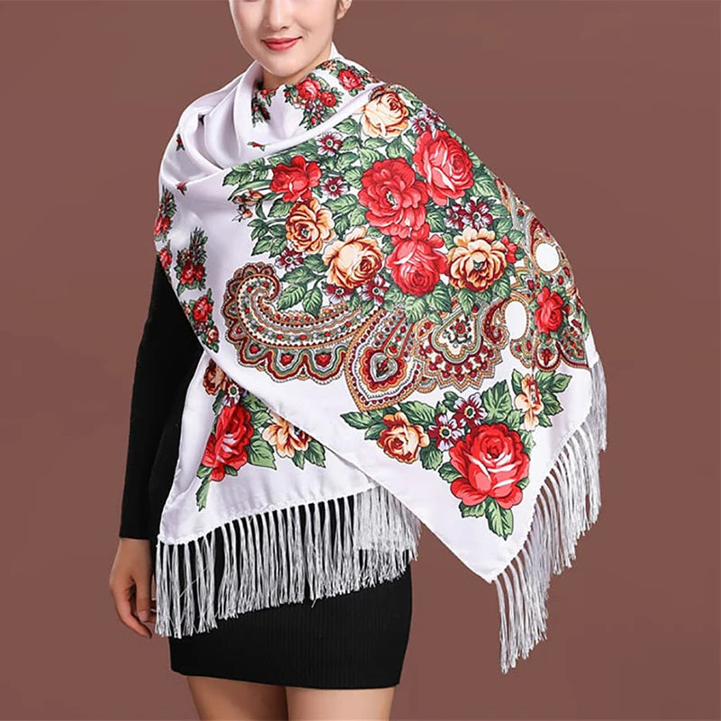 2023 Embroidery Shawls Female Designer Women Winter Scarf Pashmina Flower Bufandas Foulard Warm Hijab Wraps Travel Stoles