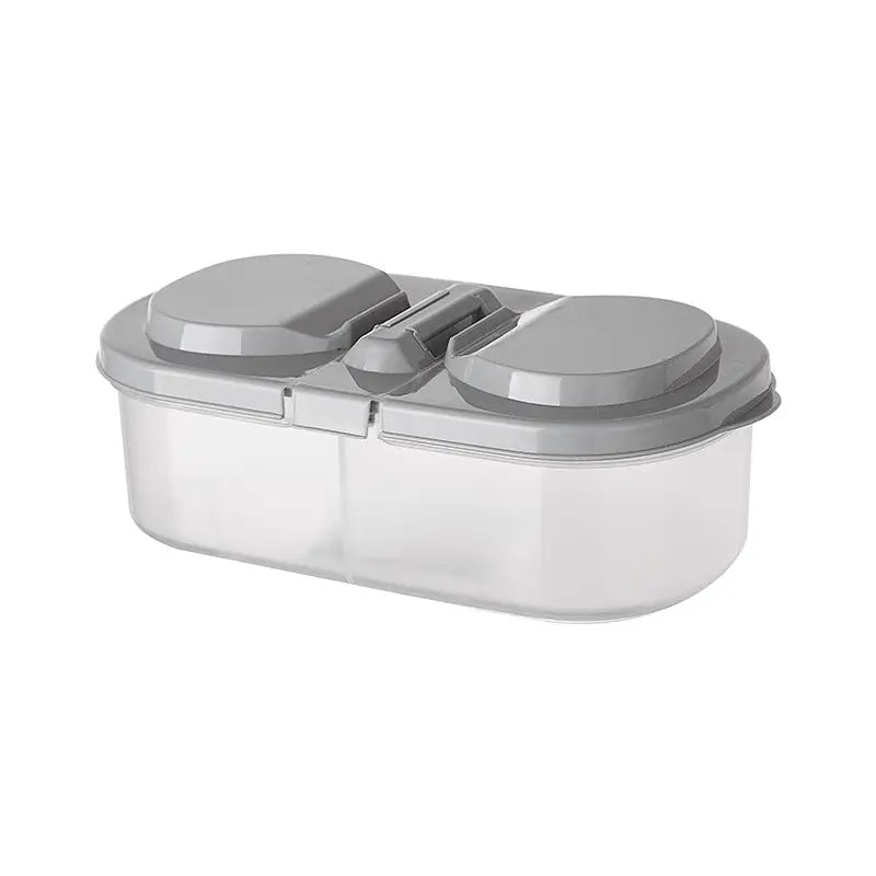 Double Compartment Covered Kitchen Food Grain Sealed Tank Multifunctional Kitchen Refrigerator Plastic Storage Box