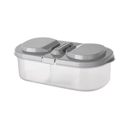 Double Compartment Covered Kitchen Food Grain Sealed Tank Multifunctional Kitchen Refrigerator Plastic Storage Box