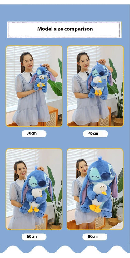 30/45cm Kawaii Plush Stitch Cartoon Hugs Donald Duck Stuffed Doll Children To Appease Sleeping Cartoon Collection Holiday Gifts