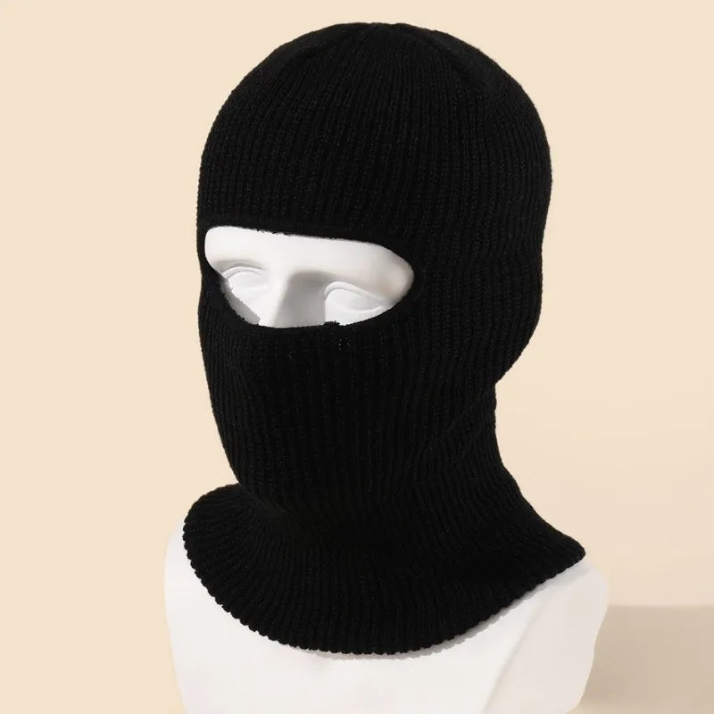 Candy Color Cute Full Face Cover Ski Mask Hat Bear Ear Balaclava Knitted Hats Outdoor Cycling Ear Protection Hat Beanies Hat Men