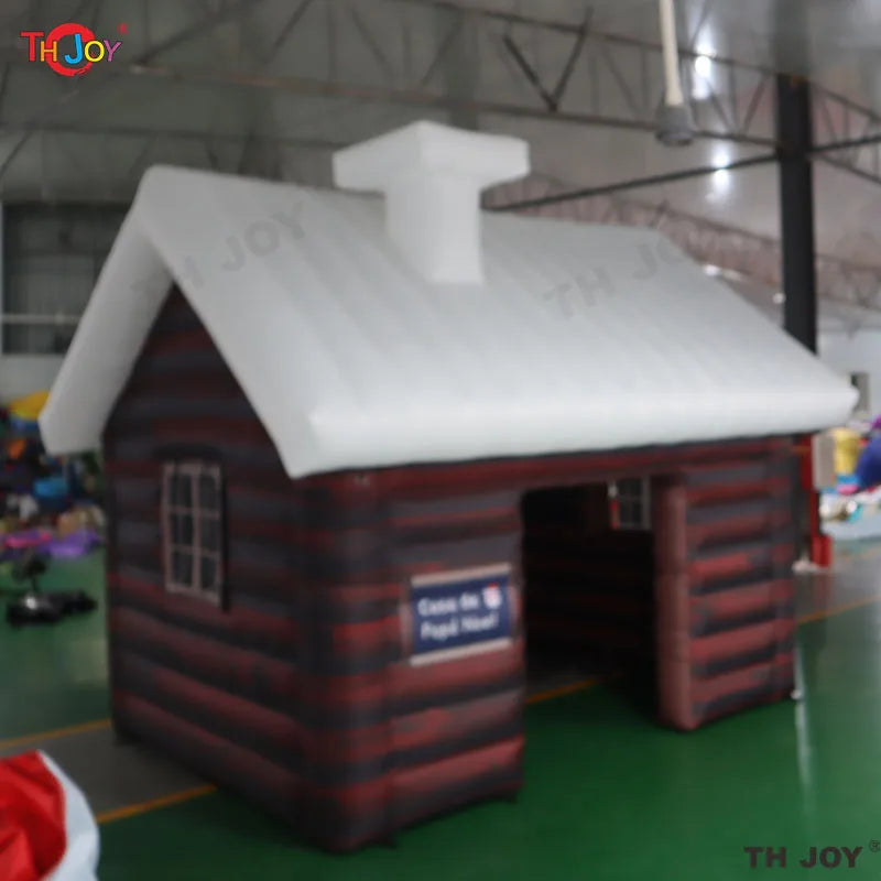 New Design 3x3m Outdoor Santa Grotto Inflatable Christmas House Tent Inflatable Cabin Decoration For Events