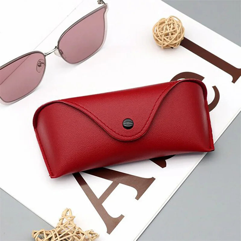 Glasses Box Solid Color High-end Leather Sunglasses Myopia Glasses Pressure Resistant Sunglasses Boxs Glasses Bags