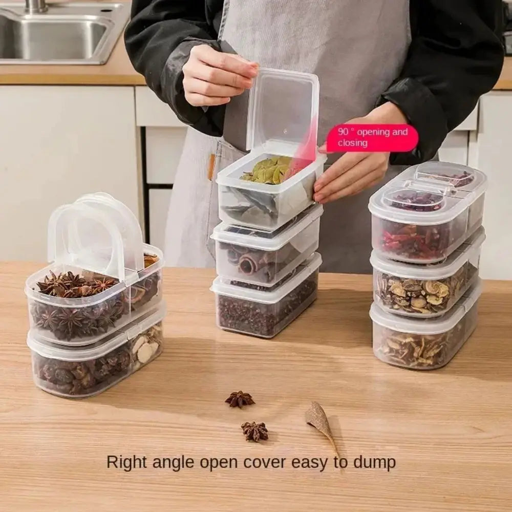 Double Compartment With Lid Food Dried Fruit Sealing Jar Multifunctional Kitchen Refrigerator Plastic Storage Jar