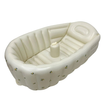 Cartoon Pattern Baby Inflatable Bathtub 90x55x30cm Foldable PVC Indoor Swimming Pool for Infants Summer Kids Water Fun Game