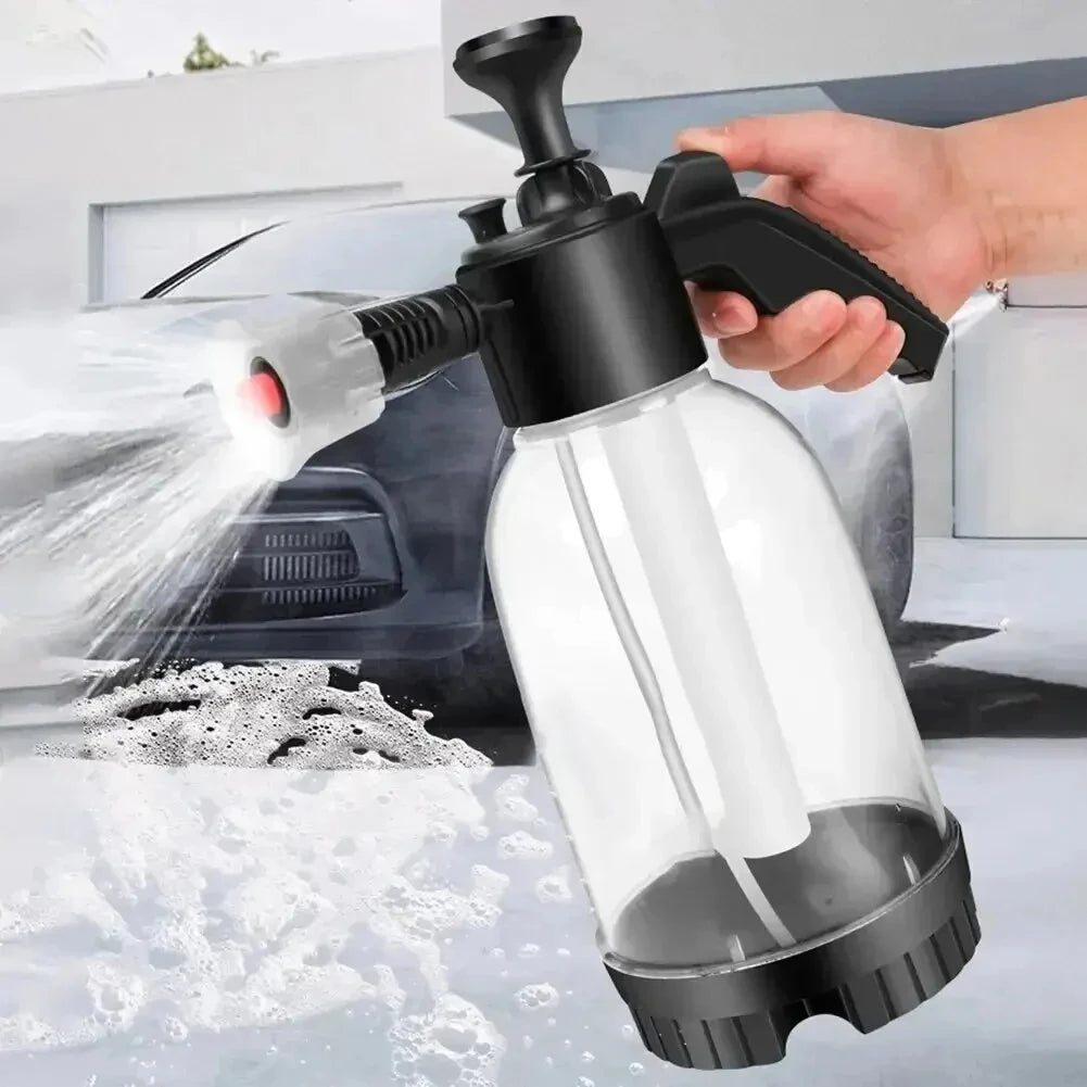 New Air Pressure Car Wash Foam Spray Can Handheld 2L Car Family Watering Can Fan High Pressure Transparent Foam Type