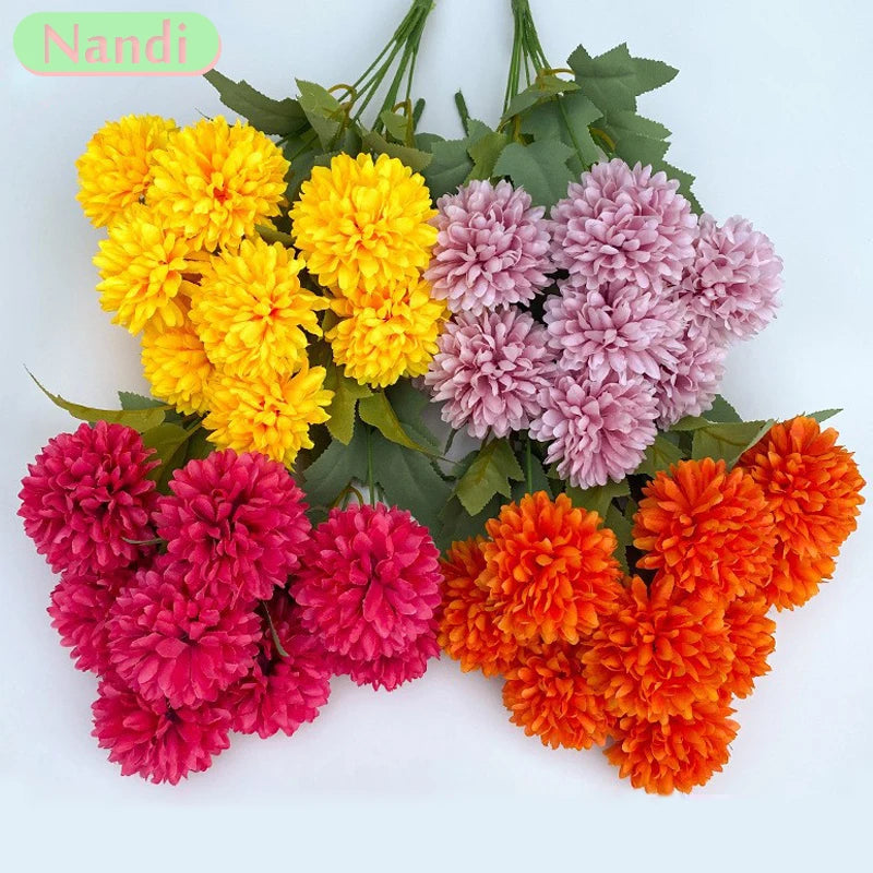 42cm Simulated Hydrangea Camellia Artificial Green Plant Bouquet Bridal Bouquet DIY Home Wedding Table Center Decoration