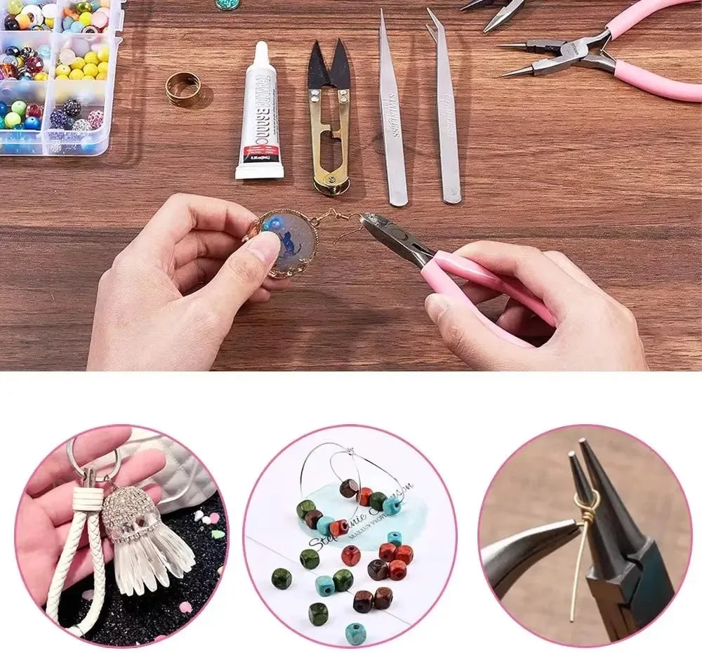 Mini DIY Jewelry Pliers 5" Handcraft with Needle Nose/Round Nose /Long Nose/Bent Nose /Zipper Pliers Linesman For Beading Toolss