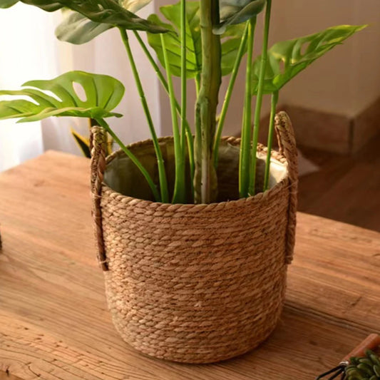 1 piece of straw flower basket, home decoration flower pot