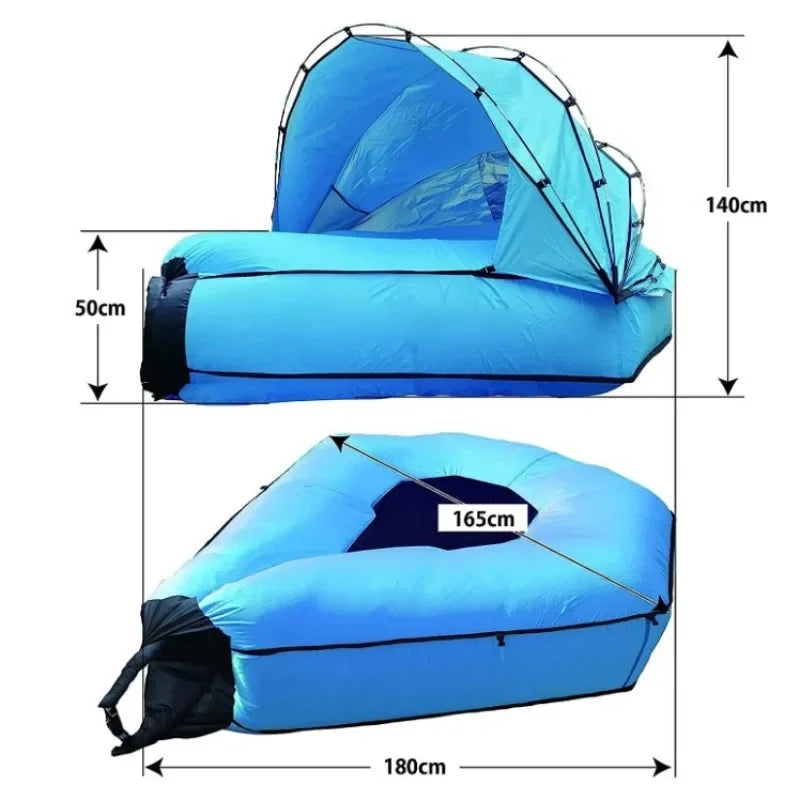 New camping barbecue inflatable sofa bed, outdoor lazy inflatable sofa, beach sleeping bag bed, easy to carry camping equipment