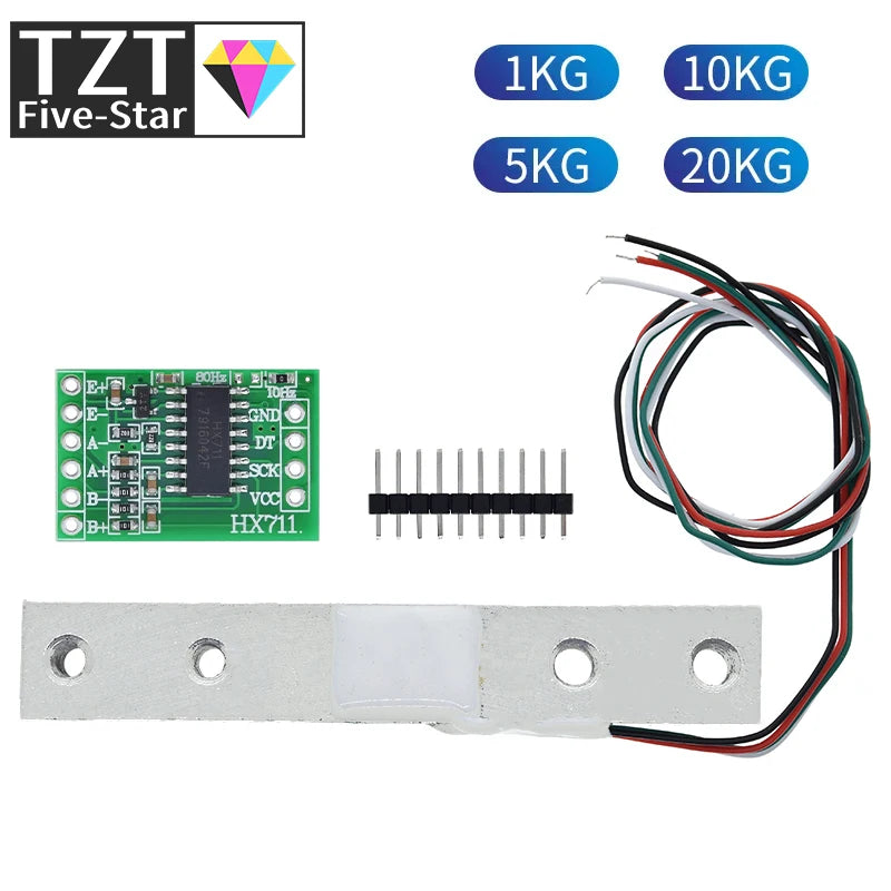 TZT  Digital Load Cell Weight Sensor 1KG  5KG  10KG  20KG Portable Electronic Kitchen Scale + HX711 Weighing Sensors Ad Module