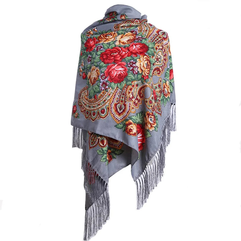 2023 Embroidery Shawls Female Designer Women Winter Scarf Pashmina Flower Bufandas Foulard Warm Hijab Wraps Travel Stoles