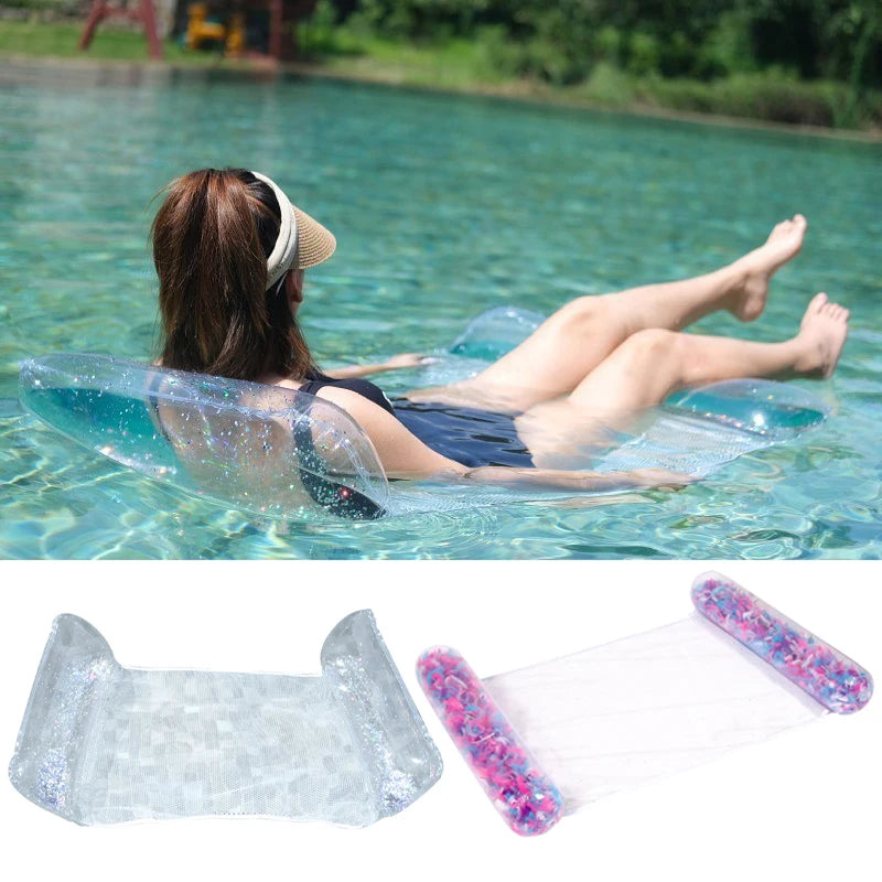 PVC Water Hammock Recliner Inflatable Floating Swimming Mattress Sea Swimming Ring Pool Party Toy Lounge Bed for Swimming