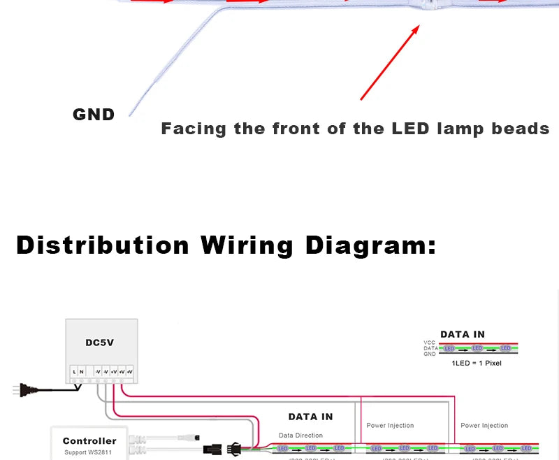 5V 12V WS2811 WS2812 3PIN Clear Lense LED String Lights Dream Color RGBIC Addressable Individually Fairy Seed Pixels Light 