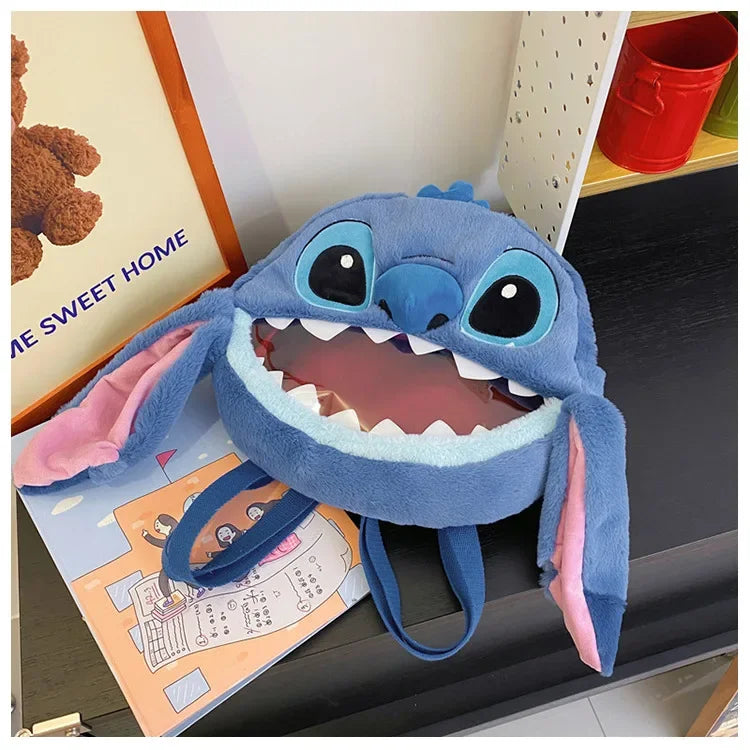 HOT Stitch See-through Bag Plush Doll Backpack Girls Large Capacity Cute Funny Backpack Anime Kawaii Cartoon School Bag Mochila