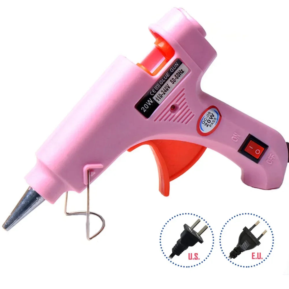 OIMG 20W Hot Melt Glue Gun Mini Household Industrial Guns Heat Temperature Thermo Electric Repair Tool Use 7mm Glue Sticks