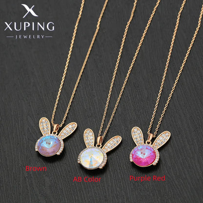 Xuping Jewelry Fashion Copper Alloy Rabit Animal Crystals Pendant Necklaces for Women Brithday Gift X000672375