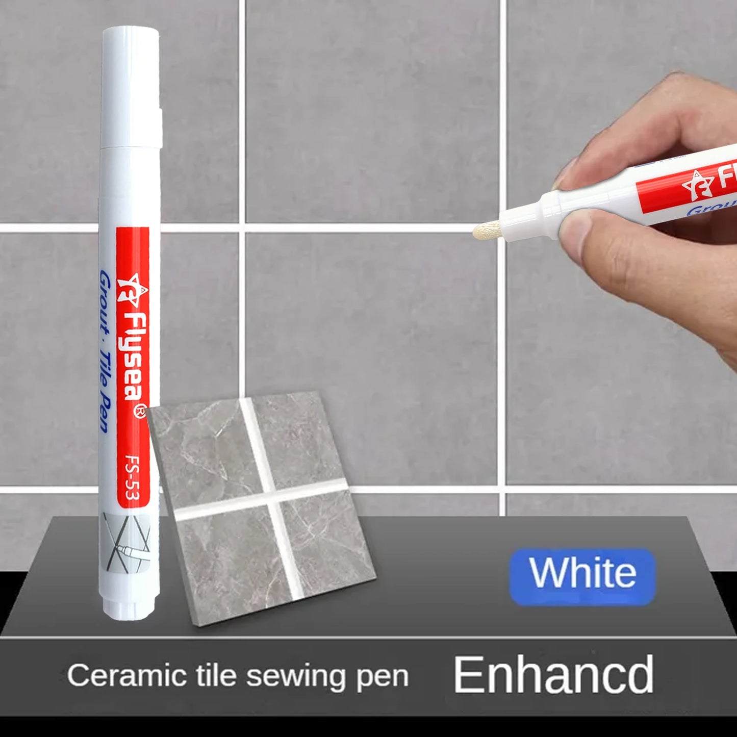 Grout Pen Waterproof Tile Marker Wall Seam Pen, for Tiles Floor Bathroom Decontamination Seam Repair (Black,White,Beige)